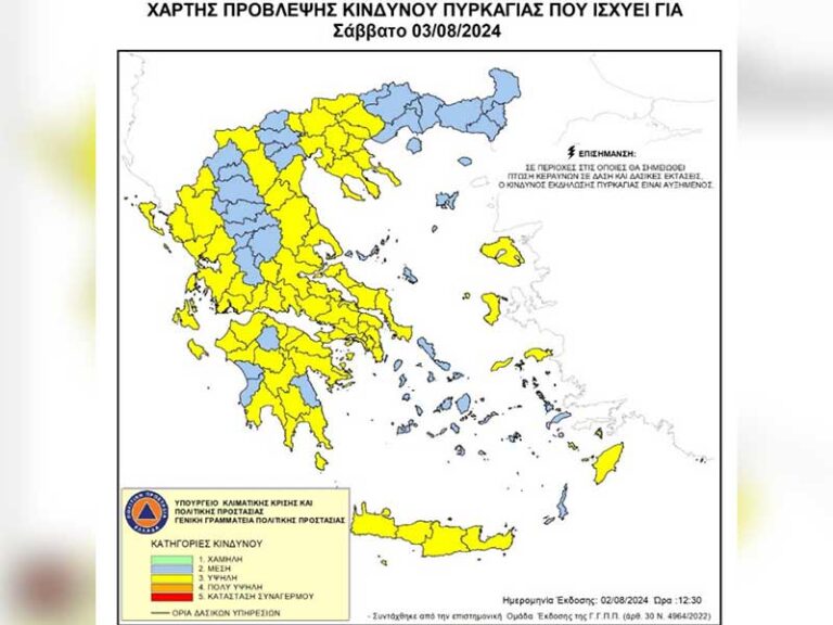 Δήμος Εορδαίας: Yψηλός κίνδυνος εκδήλωσης πυρκαγιάς αύριο Σάββατο 3 Αυγούστου